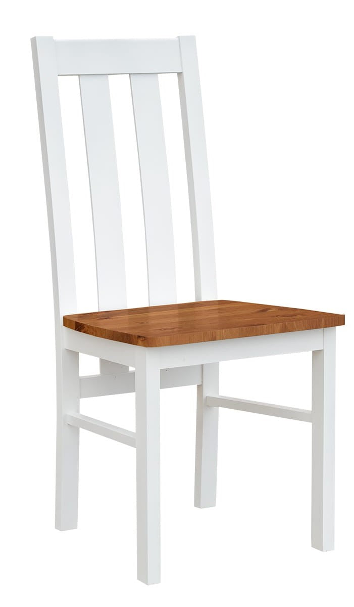 Bologna Elegante Massivholz Stuhl 10 | Farbe Weiß - Eiche