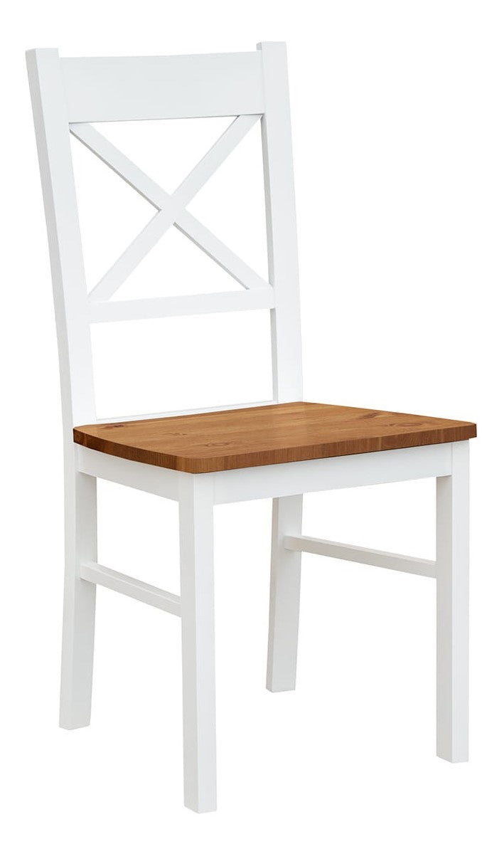 Bologna Elegant Solid Wood Chair 22 | Color white - oak