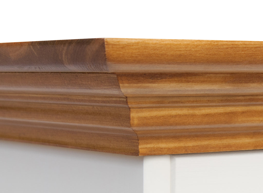 Bologna Elegante Massivholz Kiefer 5 Schubladen Kommode | Farbe Weiß - Eiche
