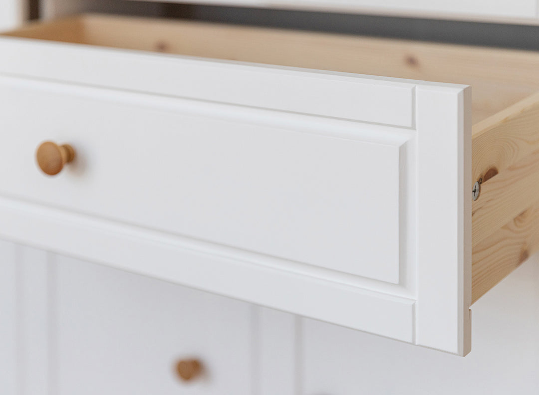 Milano Elite Solid Wood Pine Drawer Dresser 2.2 | Color white/pine