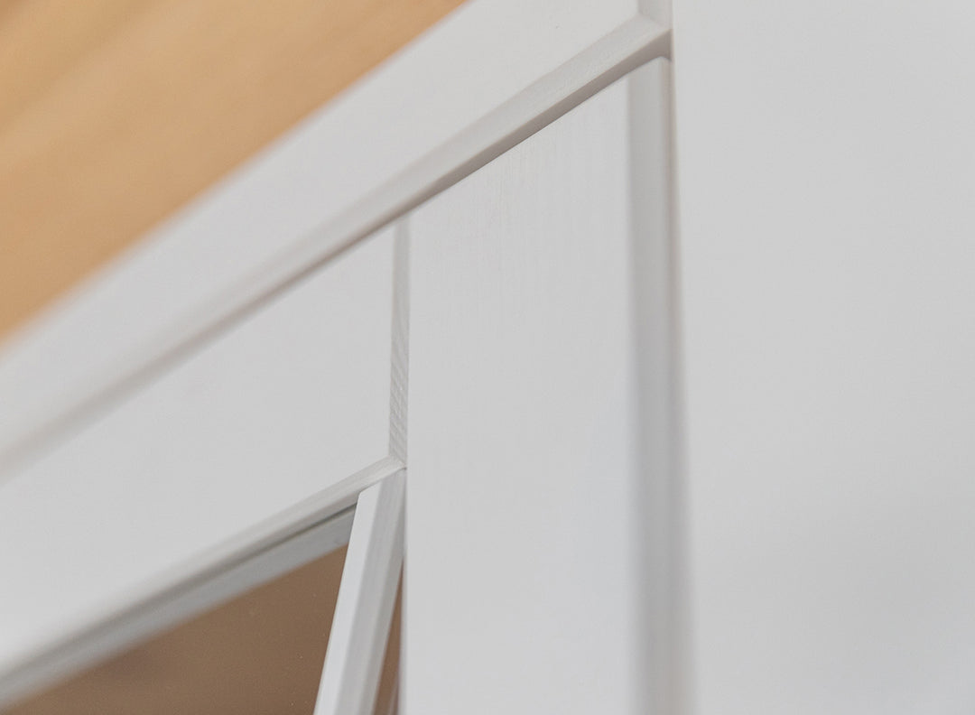 Milano Elite Solid Wood Pine Drawer Display Cabinet 1-Door | Color white/pine