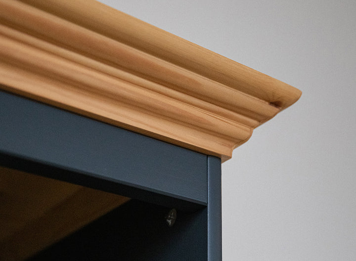 Bologna Elegant Solid Wood Pine Large TV Cabinet Dresser | Color graphite - pine