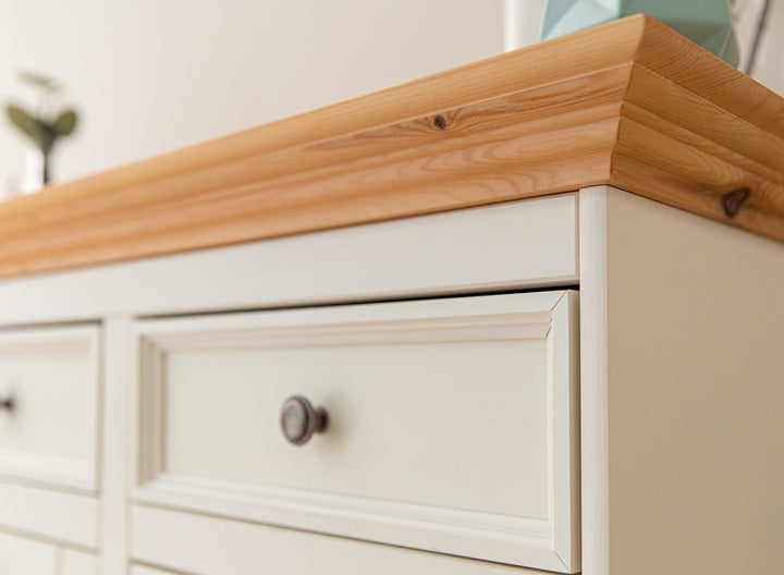 Bologna Elegant solid wood pine chest of drawers 3.3 | Color white - pine