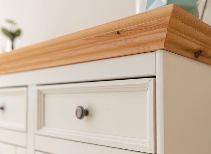 Bologna Elegant solid wood pine chest of drawers 4.3 | Color white - pine