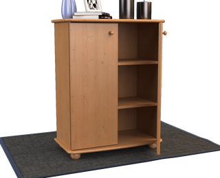 kiefer_massivholz_Anika Kommode 110er Kiefer Massivholz, 2-Türig Sideboard mit Regalfächern, Anrichte aus Massivholz – Cappuccino