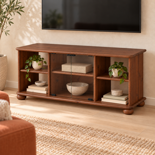 Anika TV-Schrank 125er aus 100% Bio Kiefer Massivholz in Kolonial im Wohnraum