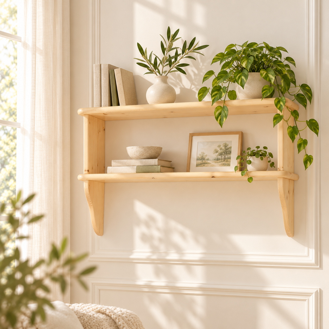 kiefer_massivholz_Claudia Bücherregal aus Kieferholz – 2er Set – Natur, Wohnbeispiel