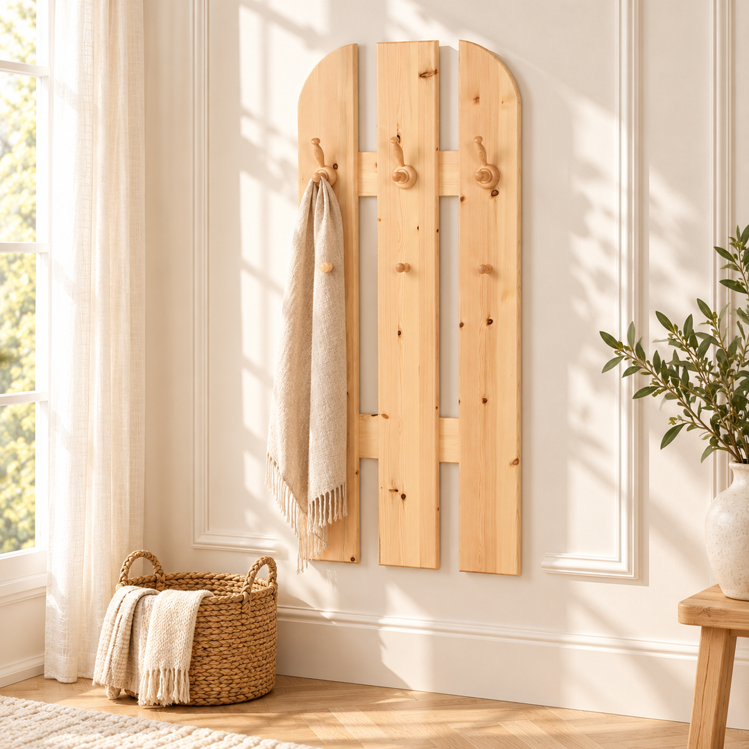 kiefer_massivholz_Claudia Garderobe Kiefer Holz – Natur, Wohnbeispiel