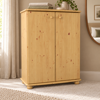 kiefer_massivholz_Anika Kommode Sideboard Kiefer, 2-türig mit Kleiderstange – Natur