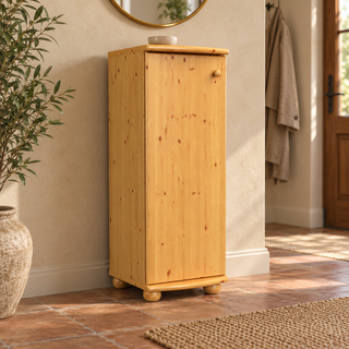 kiefer_massivholz_Anika Kiefer Massivholz Kommode mit 1 Tür und 3 Regalfächern aus Kiefer – Natur
