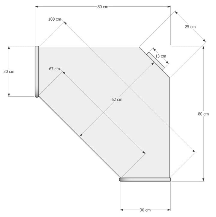 Claudia corner shelf open | 100% organic solid pine wood