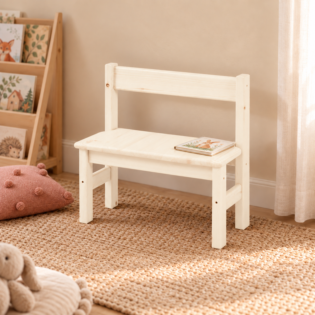 kiefer_massivholz_Leo kinderbank – weiss