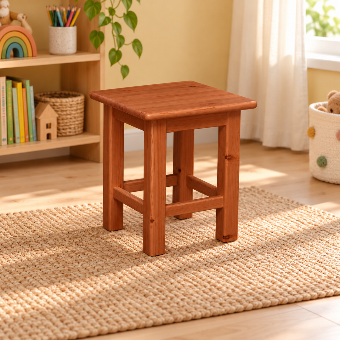 kiefer_massivholz_Leo Hocker aus 100% Bio-Kiefer Massivholz | Kinder Hocker Bio Kiefer Massivholz kirsch