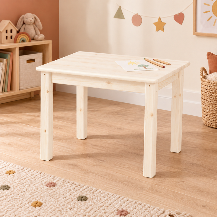 kiefer_massivholz_Leo kindertisch – weiss