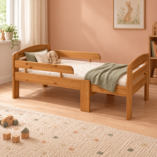 kiefer_massivholz_Leo mitwachsendes Kinderbett – antik kiefer