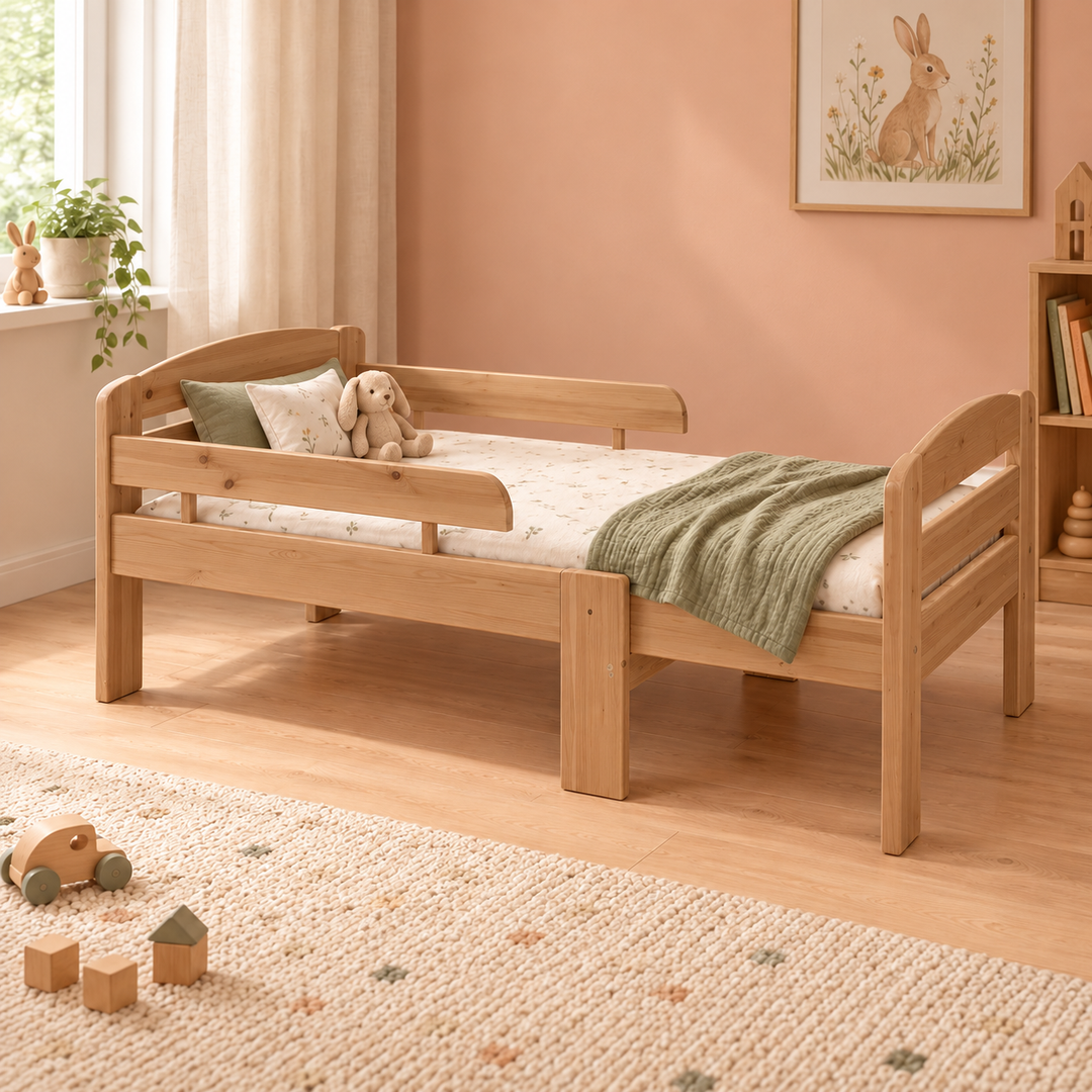 kiefer_massivholz_Leo mitwachsendes Kinderbett – cappuccino