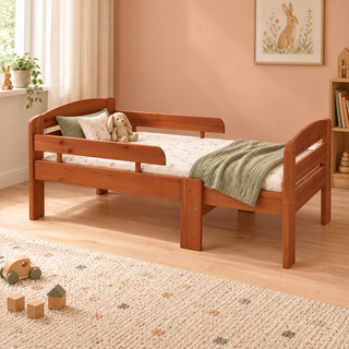 kiefer_massivholz_Leo mitwachsendes Kinderbett – kirsch
