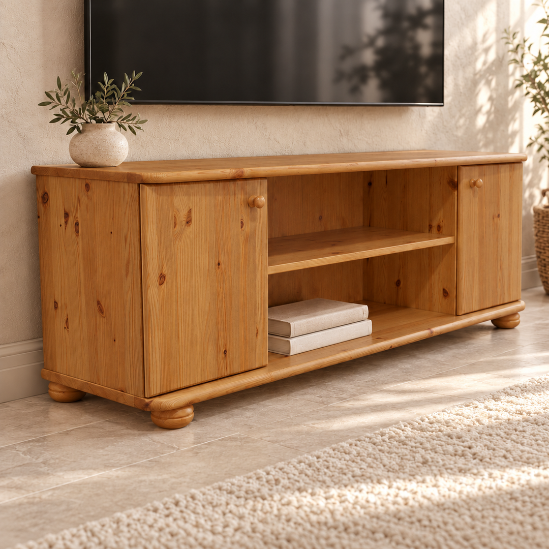 kiefer_massivholz_Leo TV-Lowboard Bio Kiefer Massivholz 131/151/171 – 100% nachhaltig und stilvoll antik kiefer