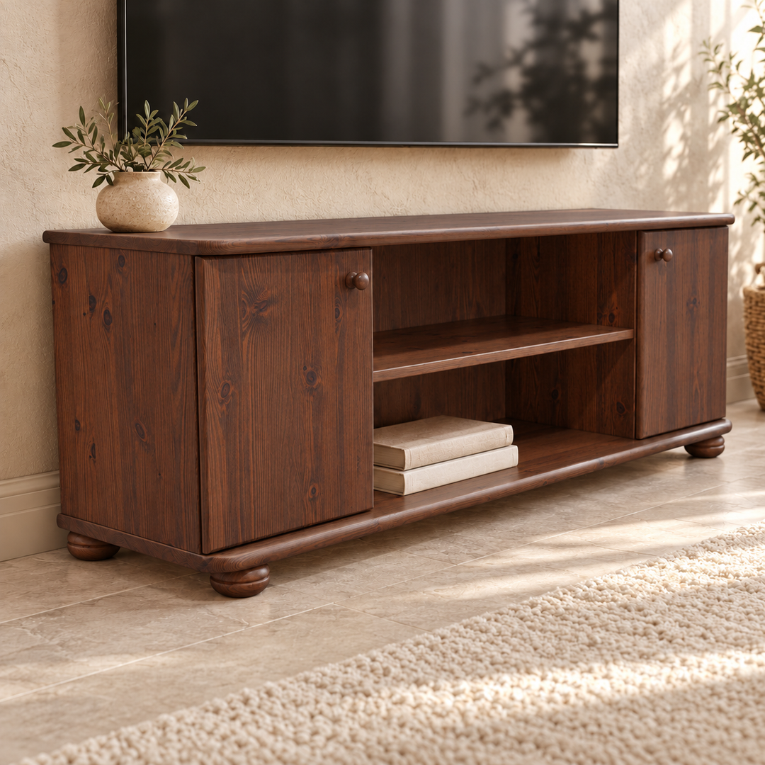 kiefer_massivholz_Leo TV-Lowboard Bio Kiefer Massivholz 131/151/171 – 100% nachhaltig und stilvoll nussbaum