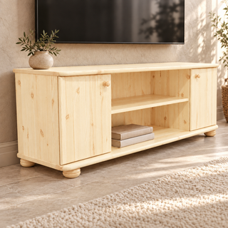 kiefer_massivholz_Leo TV-Lowboard Bio Kiefer Massivholz 131/151/171 – 100% nachhaltig und stilvoll unbehandelt