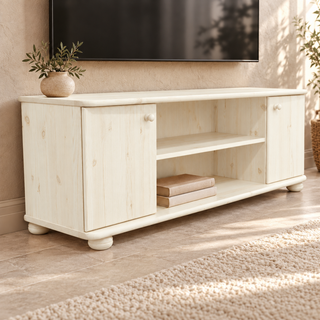 kiefer_massivholz_Leo TV-Lowboard Bio Kiefer Massivholz 131/151/171 – 100% nachhaltig und stilvoll weiss