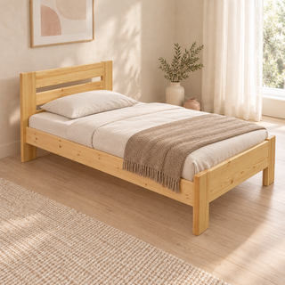 Nobis Bettgestell – 120 x 200 cm / Natur, im sonnigen Wohnambiente