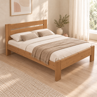 Nobis Bettgestell – 140 x 200 cm / Capuccino, im sonnigen Wohnambiente