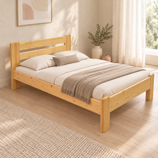Nobis Bettgestell – 140 x 200 cm / Natur, im sonnigen Wohnambiente