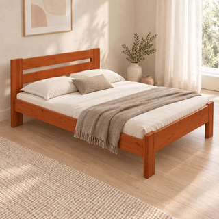 Nobis Bettgestell – 160 x 200 cm / Kirsch, im sonnigen Wohnambiente