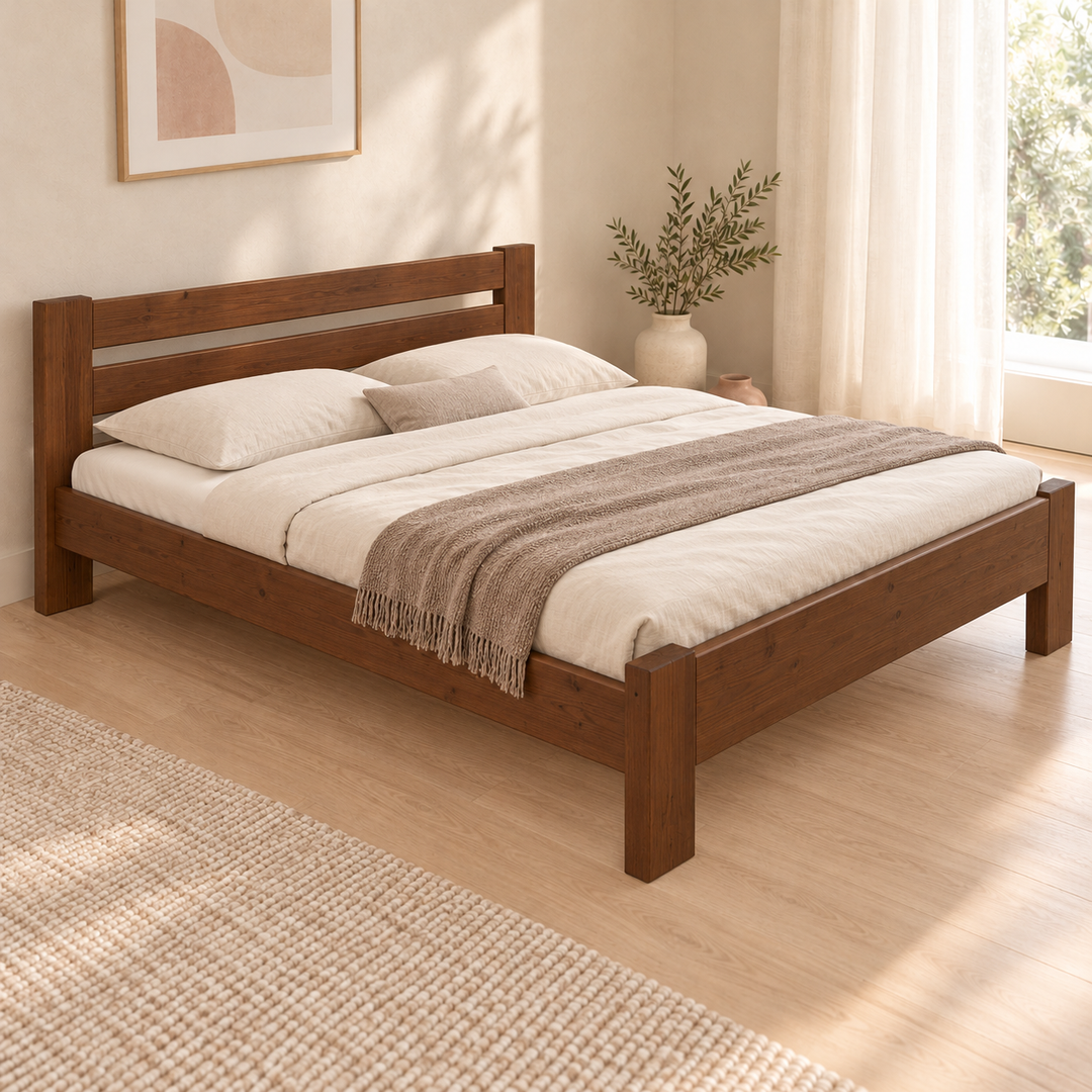 Nobis Bettgestell – 180 x 200 cm / Kolonial, im sonnigen Wohnambiente