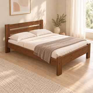 Nobis Bettgestell – 200 x 200 cm / Kolonial, im sonnigen Wohnambiente