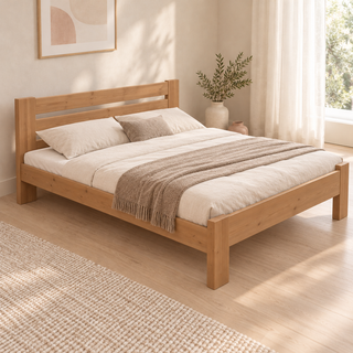 Nobis Bettgestell – 200 x 220 cm / Capuccino, im sonnigen Wohnambiente