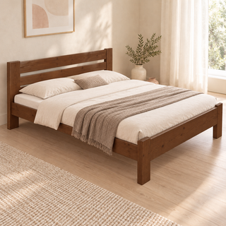 Nobis Bettgestell – 200 x 220 cm / Kolonial, im sonnigen Wohnambiente
