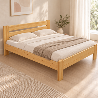 Nobis Bettgestell – 200 x 220 cm / Natur, im sonnigen Wohnambiente