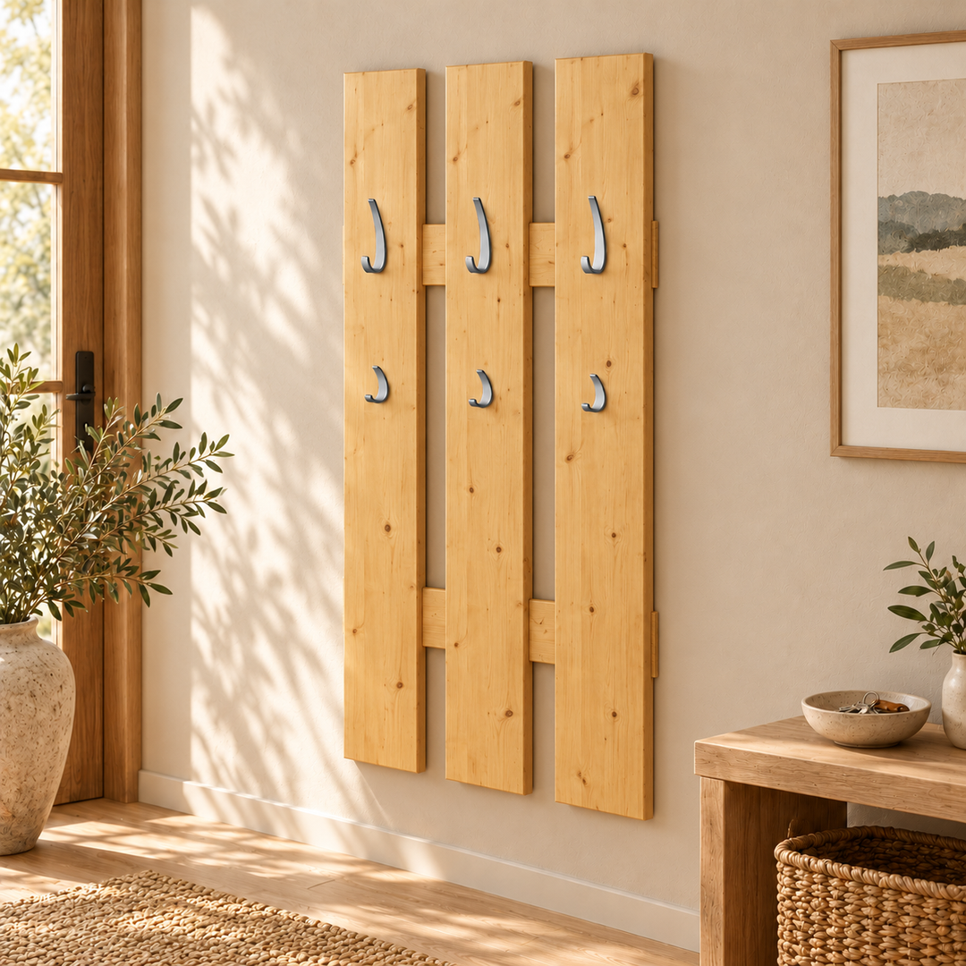 Nobis hooks321 – Natur / 3-er 60cm Breite, im sonnigen Wohnambiente