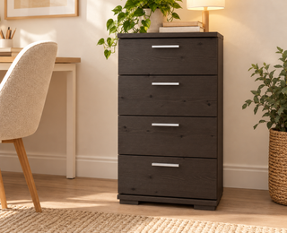 Nobis Kommode mit 4 Schubladen 74 cm – Wenge im Wohnambiente