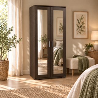Nobis Spiegeltürenschrank – Wenge, im sonnigen Wohnambiente