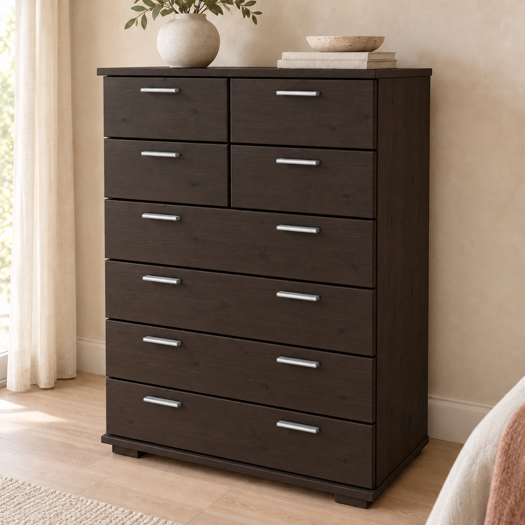Nobis No-15-179 – Wenge, Massivholzkommode im sonnigen Wohnambiente