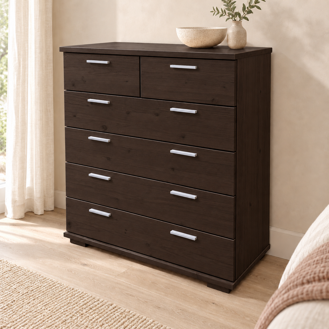 Nobis No-15-181 – Wenge, Massivholzkommode im sonnigen Wohnambiente