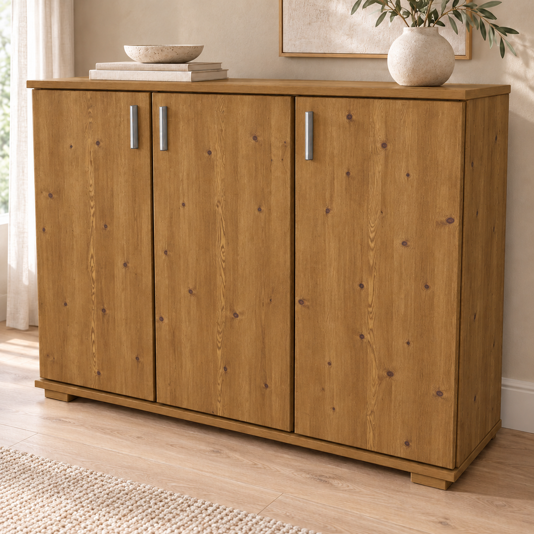 Nobis No-15-195 – Antik Kiefer, Massivholzkommode im sonnigen Wohnambiente