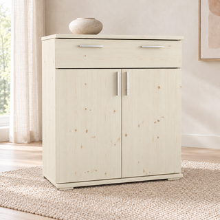 Nobis No-15-201 – Weiss, Massivholzkommode im sonnigen Wohnambiente