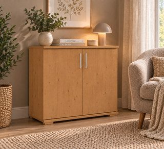 Nobis Kommode 2 tueren 74cm, 80 × 74 cm – Capuccino im sonnigen Wohnambiente