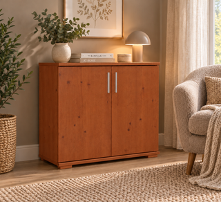 Nobis Kommode 2 tueren 74cm, 80 × 74 cm – Kirsch im sonnigen Wohnambiente