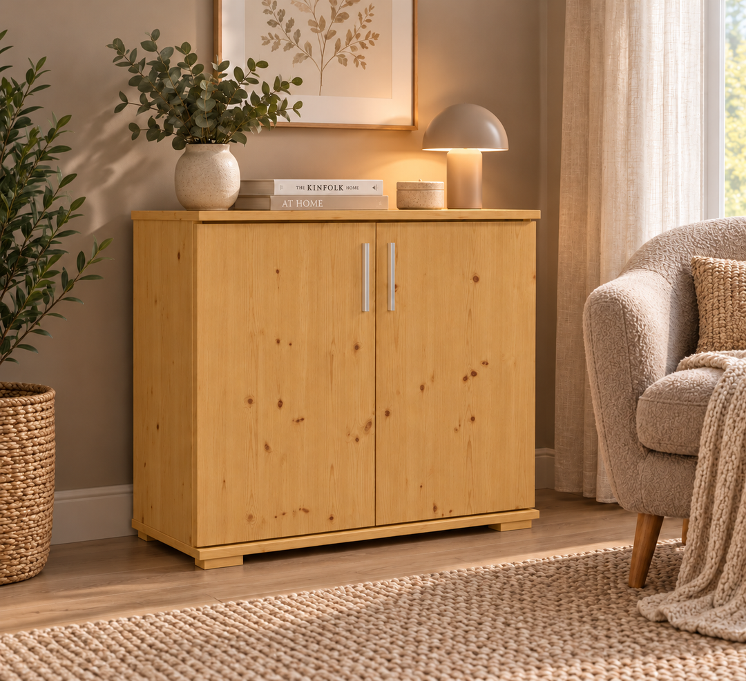 Nobis Kommode 2 tueren 74cm, 80 × 74 cm – Natur im sonnigen Wohnambiente