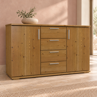 Nobis No-15-207 – Antik Kiefer, Massivholzkommode im sonnigen Wohnambiente