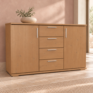 Nobis No-15-207 – Capuccino, Massivholzkommode im sonnigen Wohnambiente