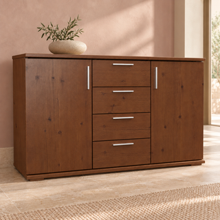 Nobis No-15-207 – Kolonial, Massivholzkommode im sonnigen Wohnambiente