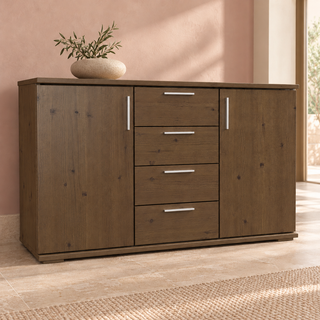Nobis No-15-207 – Nussbaum, Massivholzkommode im sonnigen Wohnambiente