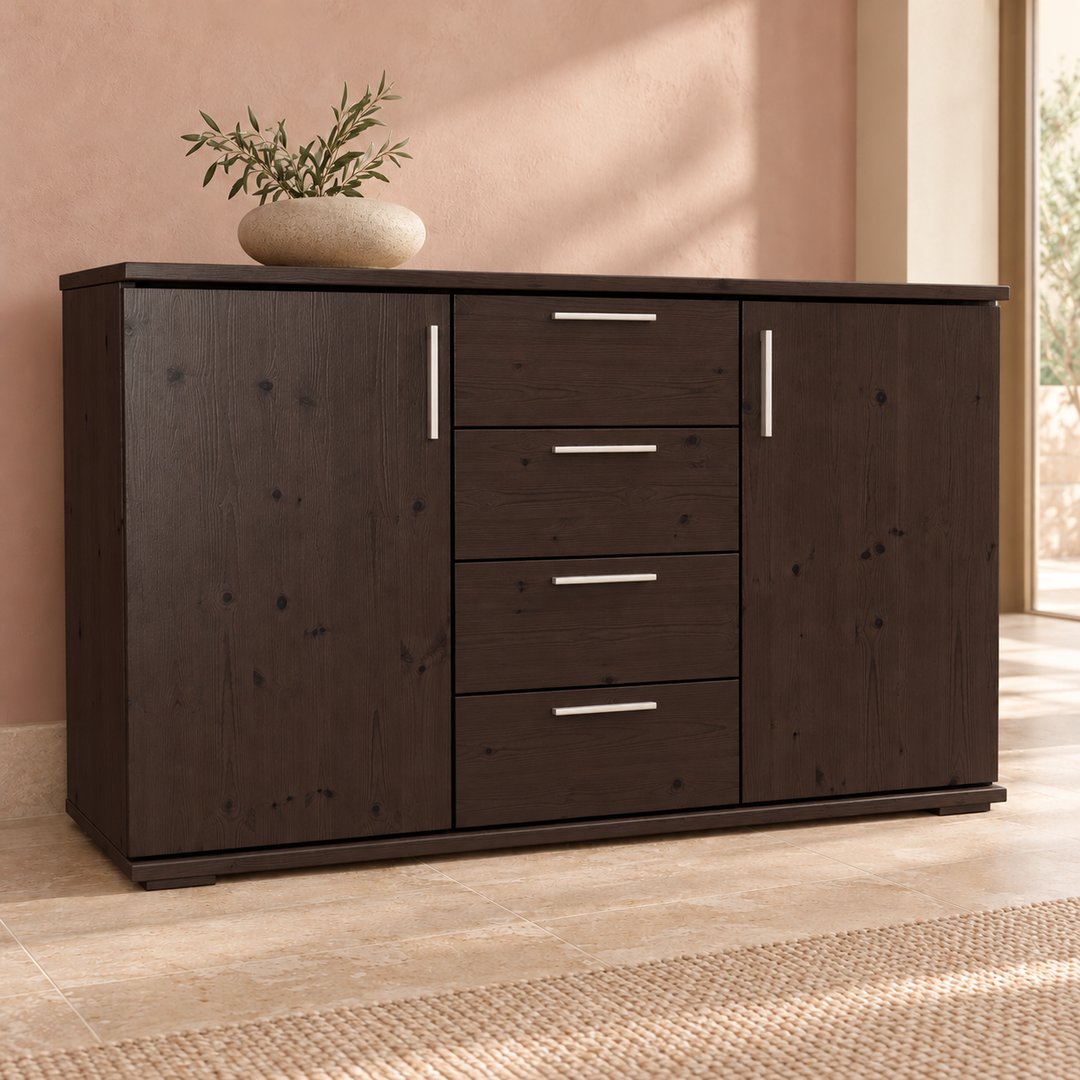Nobis No-15-207 – Wenge, Massivholzkommode im sonnigen Wohnambiente