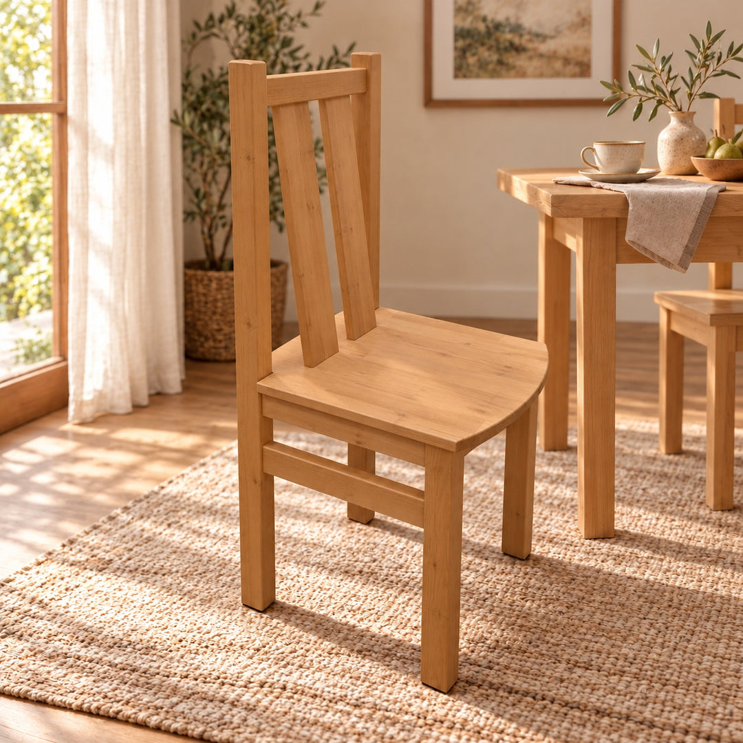 kiefer_massivholz_Nobis Stuhl No-40-100 – Capuccino im sonnigen Esszimmer
